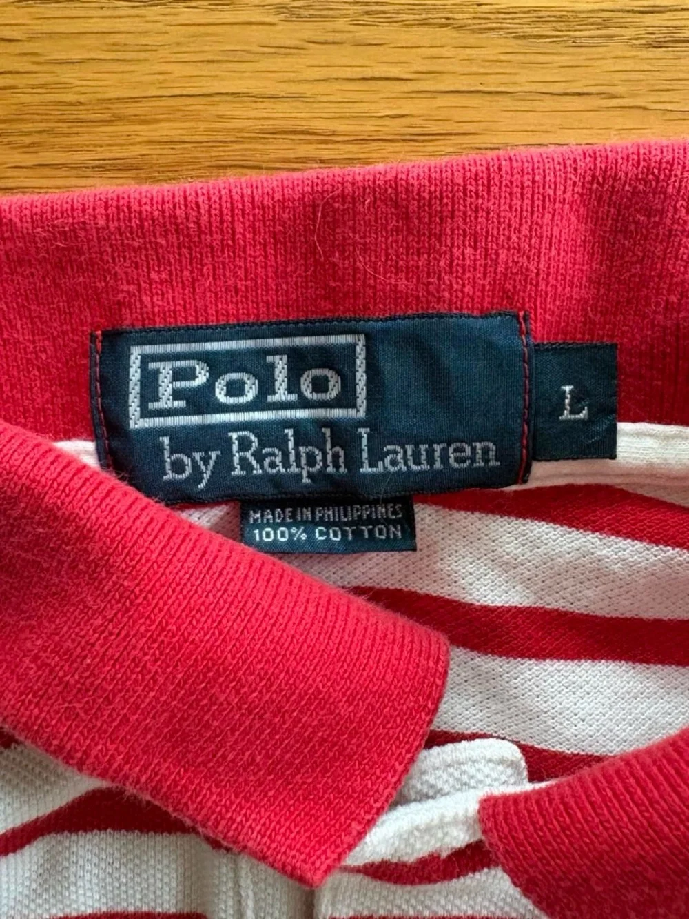 Polo Ralph Lauren Red & White Striped Shirt L Cotton Casual Golf Streetwear Y2K